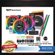Aigo Darkflash DR12 Pro 3in1 Double Ring Fan Rgb Triple Pack With Controller[Fans+Hub+ Controller In