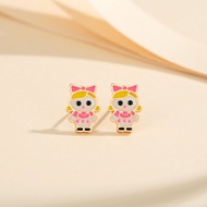 LM136 【COD】 Anting Tusuk Gadis Kecil Titanium Anak Lapis Emas Anti Karat Anti Luntur Cute Jewelry Gift