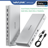 WAVLINK DL7400 USB DisplayLink Docking Station DisplayPort HDMI Single 10K Dual 8K Quad 4K 144HZ 120