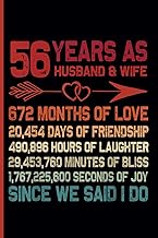 56th Wedding Anniversary Notebook: Funny 56th Wedding Anniversary Journal for Couples Married 56 Yea