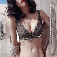 Underwear, Ladies Sexy Lace No Steel Ring Bra, Push-Up Bra, Bra Set, Lace Bra, 6 Colors, Size: 32/70