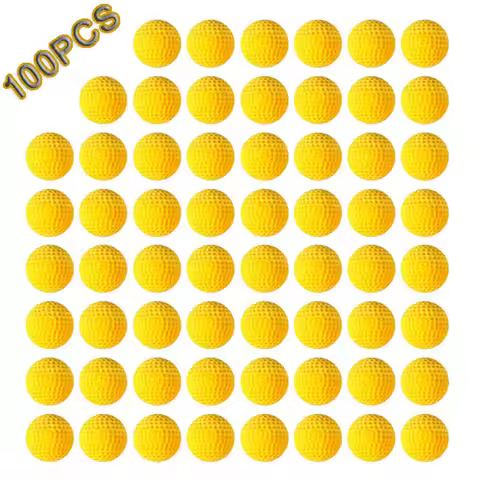 Yellow Round PU Ball Refill Bullets for Nerf Rival, 25/50/100Pcs Compatible with Apollo Zeus Blaster