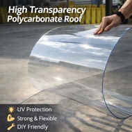 Polycarbonate Roofing Sheet UV Protection Transparent PC Roof Strong Flexible for Awning Canopy DIY