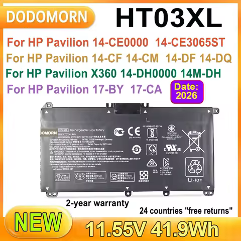 Hot Sale 3470mAh HT03XL Laptop Battery For HP Pavilion 15-DA 15-DB 15-DW 15-CS 15-DY 17-BY 17-CA 14-