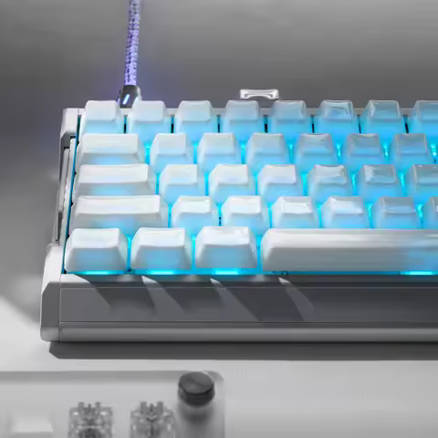 XVX White Full Ceramic Keycaps Smooth Surface Cherry Profile for Mechanical Keyboard 120 Keys