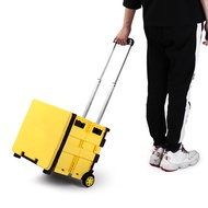 Foldable Plastic Shopping Luggage Cart Trolley Portable Pack Roll Folding Grocery Basket