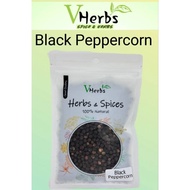 [VHerbs] Black Peppercorn /Biji Lada Hitam - 50gm Natural Spice and Herbs