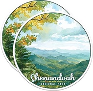 (2 Pack) Shenandoah National Park Bumper Sticker - US National Park - Choose from 63 Parks - 5" On L