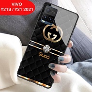 Softcase Glass Kaca VIVO Y21 Y21s Y33S 2021 - Casing hp VIVO Y21 Y21s Y33S 2021 [ S42 ].