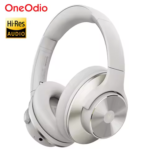 Oneodio A10 ANC Wireless Bluetooth Headphones Hi-Res Audio Over Ear Headset 35dB Hybrid Active Noise