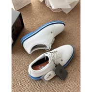 G/FORE Inspired Men’s Golf Shoes | White Blue Spikeless | Breathable Slip-On | Stylish & Comfortable
