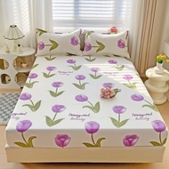 【HOT Cadar】fast shipping High quality plaid series mattress cover Fitted Bedsheet Single Super Single Queen King Size Skin Friendly Cotton Mattress Dust Cover