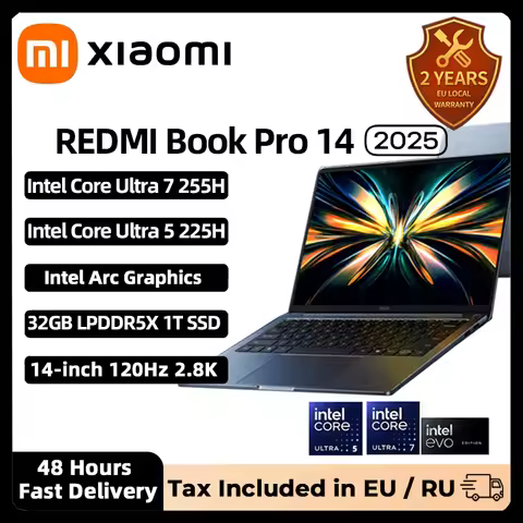 Xiaomi REDMI Book Pro 14 2025 Laptop Ultra 7 255H/Ultra 5 225H Intel Arc Graphics 32GB LPDDR5X 1T SS