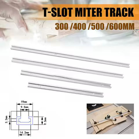 1Pc T-Slot Track 300-600MM Woodworking Chute Rail 19x9.5mm Miter Jig Tools For Woodworking Router Ha