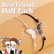 Best Friend Butterfly Bracelet Best Friend One Person and Half Friendship Gift, Knitted Couple Stude
