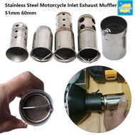 NIUYO Motorcycle Inlet Exhaust Muffler, 51mm 60mm 8 Styles Adjustable DB Killer, Stainless Steel Noi