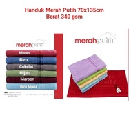 MERAH CAN PAY AT HOME Red and White Towel 70 x 135 cm - Yellow J9V17