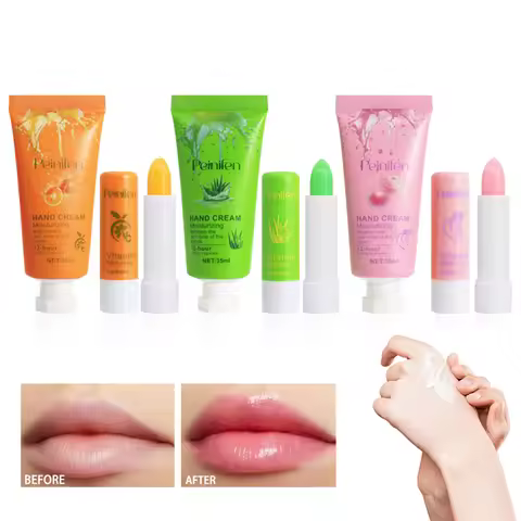 2PC Hand Cream+lipstick Set Moisturizing, Moisturizing, Refreshing, Non greasy, Smoothly Smear Autum