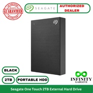 Seagate One Touch 2TB External Hard Drive USB 3.0 HDD with FREE Pouch BLACK