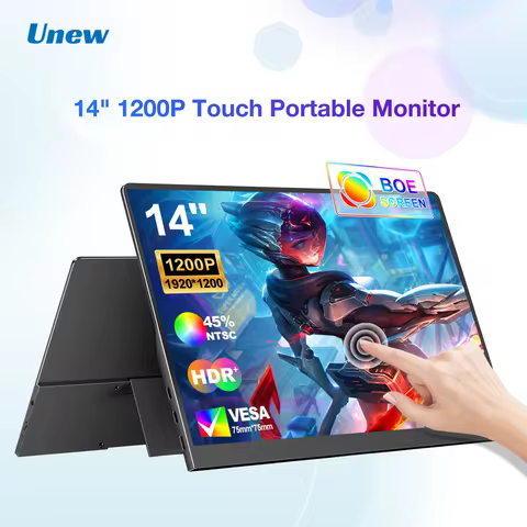 14 Inch Touch Portable Monitor 1200P 1920×1200 IPS HDMI Type-C VESA Mount for Office & Travel