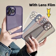 【With Lens Film】Silicone Clear Shockproof Cover for Xiaomi Mi 13 12 12T 12x 12s 12Pro 12sPro Mi 11 11Lite 11Pro Mi 10 10S POCO F4 Luxury With Camera Lens Protector Case
