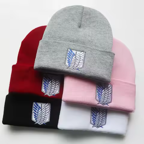 Anime Attacks on Titan Knit Hat Beanie Winter Hat Warm Acrylic Fashion Shingeki Manga No Kyojin Eren