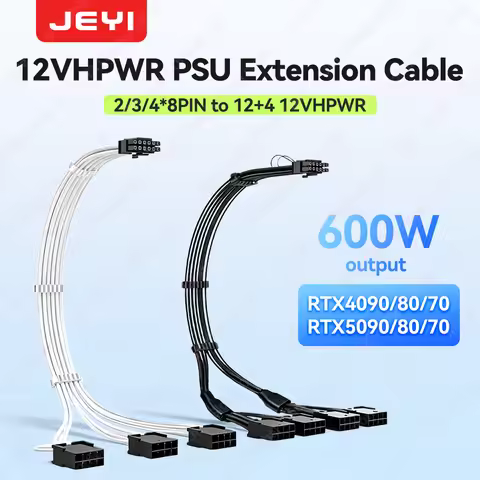 JEYI 12VHPWR to 8 Pin Adapter Cable 2/3/4x8 Pin to 12+4Pin GPU Power Extension Cable for RTX 4090/80