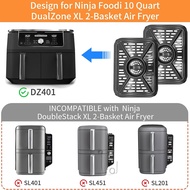 2 Pack Air Fryer Grill Pan for Ninja Foodi AF400UK 9.5L 6 in 1 DualZone 2 Drawers Air Fryer Non-Stic