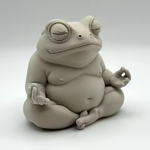 1pc A chubby Zen frog, a meditation frog, a 3D printed decorative item, suitable for home and office