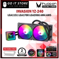 INVASION YZ-240 240mm AIO CPU Liquid Cooler Water Cooler (Black / White)