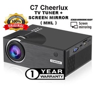 New C7 CHEERLUX mini LED projector 1500 lumens + TV Tunner C6
