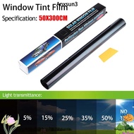 ANXSUN3 1Roll 50x3m Car Foils, Scratch Resistant Sun Shade Window Tint Film, Durable VLT 1%-50% Blac