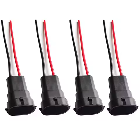 4Pcs H8 H9 H11 Male Plug Connector Socket Adapter Wiring Harness Car Headlight Fog Lamp Base Plug Ex