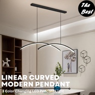 LED Curved Linear Modern Design Pendant 3 Color Changeable LED (Daylight/Coolwhite/Warmwhite) Lampu 