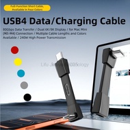 LIKAIYUE Type-C TO Type-C 240W Cable 8K 60Hz Video Type C to C Ultra Short 90 Degree Right Angle TPE
