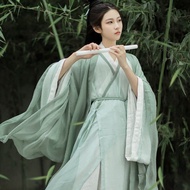 LUNA Trang phục cổ Trung Quốc Cổ phong váy dài tiên nữ trọn bộ mới nhất giao cổ tay áo cổ trang Hán 