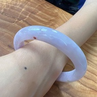 紫羅蘭灑金翡翠平安鐲手鐲 | 19圍 | 天然緬甸玉翡翠A貨 | 送禮