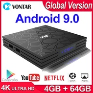 Android 9.0 TV BOX T9 Smart TV Box 4K Quad Core Media Player 4GB RAM 32GB/64GB ROM H.265 2.4G/5G WIF