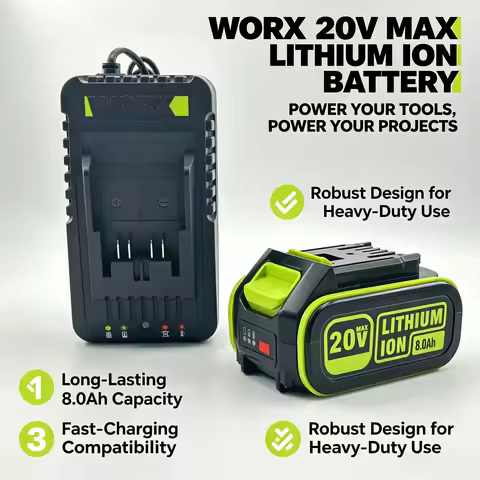 Original 20V 6.0Ah/8.0Ah/15.0Ah Battery for 20V WORX Kress WU279.WU182.WU690.WU380S.WU231.WU533.WU53