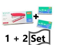 (套裝) Max HD-10D 膠殼釘書機 1個及Max 10-1M 2盒 (顏色隨機)