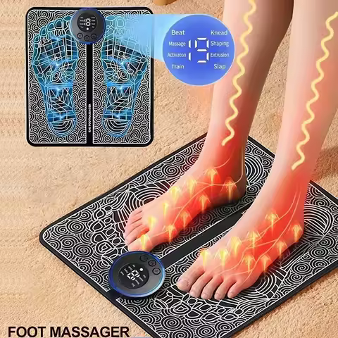 8 Modes 19 Levels Electric EMS Foot Massager Portable EMS Muscle Stimulation Massage Mat Relief Pain