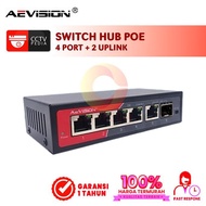 POE SWITCH 4 PORT +2 UPLINK AEVISION \ POE 4+2 UPLINK 10/100 SMART POE