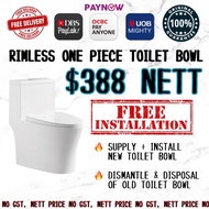 Rubine Rimless One Piece Punta Nera Toilet Bowl | POWERFUL FLUSHING