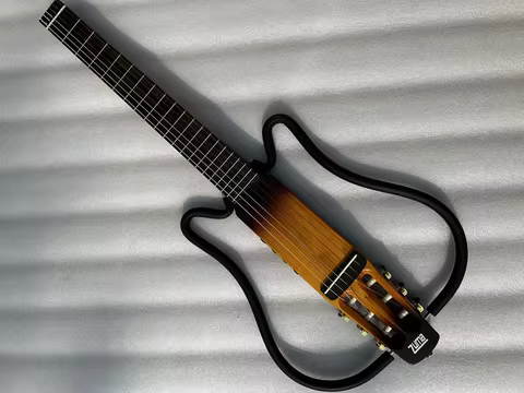 Headless Nylon String Acoustic Guitar Portable Travel Silent Built-In Effects Electro Guitar Guitarr