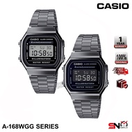 Casio Vintage A168WGG Original Gunmetal Digital Watch EL Backlight 7 Year Battery Life