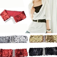 MERAH J87B Korean Rubber Belt/Belt/Belt With Sequins, Red Iron Hook 550D