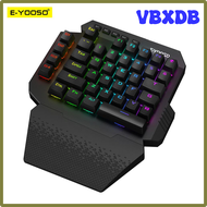 VBXDB E-YOOSO K722 RGB 2,4 GHz drahtlos Mini Einhand Mechanische Gaming Tastatur Blau Schalter 44 Schlüssel Gamer für Computer PC Laptop MJDJY