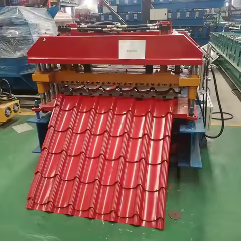 Customized Glazed Tile Roll Forming Machine For Steel Frame Profile Structure Metcoppo Step Roof She