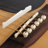 6- String Guitar Bridge Pins Saddle Nut Acoustic Cattle (White)