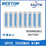 1-12 ชิ้น Beston AAA 1300mAh แบตเตอรี่ NiMH 1.2V ความจุสูง